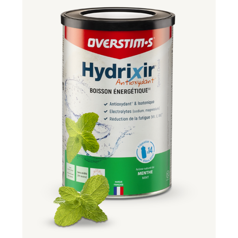 BOISSON A L'EFFORT OVERSTIMS HYDRIXIR ANTIOXYDANT ENERGETIQUE APPORT GLUCIDIQUE HYDRATATION ELECTROLYTES