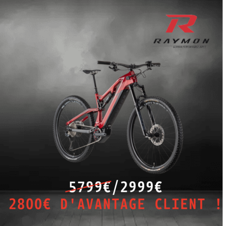 VTT ELECTRIQUE CARBONE TOUT SUSPENDU RAYMON AIRRAY 10.0 29 POUCES 50Nm 500Wh 4 PISTONS
