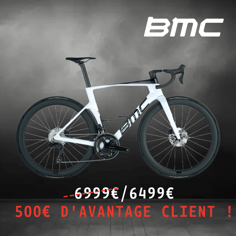 VELO ROUTE CARBONE BMC TEAMMACHINE R 01 FIVE SHIMANO 105 DI2 FREINS A DISQUE HYDRAULIQUE